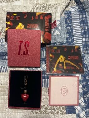 Taylor Swift Pink Glitter 'T.S.' CD Box Set with Red Heart Charm